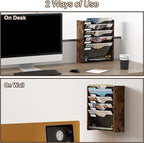 PAG-Mass Wall File Organizer,6 Tier Mesh Mail Organizer Wall Mounted,Hanging File Holder,Magazine Rack for Documents,Magazine,Literature,File,Mails,Envelopes