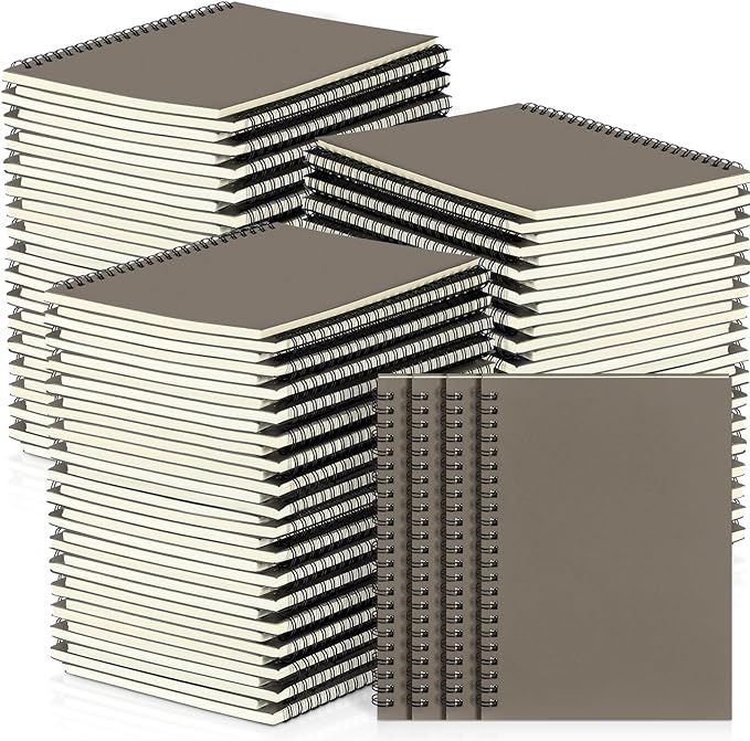 Yahenda Spiral Notebook Bulk A5 Journal Lined 8.3'' x 5.5'' Writing Composition Paper Small Notepad Subject Notebook for Students Office Business Back to School Supplies(Dark Gray,54 Pcs)