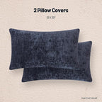 Amazon Basics Chenille Throw Pillow Covers, Home Decor Lumbar Cushion Cover for Bedroom Living Room Couch Bed, 12" W × 20" L, Navy Blue