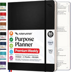 Purpose Planner Notebook B5 7.5”x9.8” Undated 2026 Daily Weekly and Monthly Productivity Goal Setting Tool for Work Home ADHD for Adults Self Care Journal