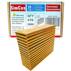 SimCos 18 Gauge 1/4" Narrow Crown Staples, Galvanized Upholstery Staples for 18 GA Pneumatic or Electric Stapler or Staple Gun (1-1/2"-3000 PCS)