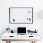 Loddie Doddie Magnetic White Board - 24 in x 36 in, Engineered Wood Frame - Easy Clean Magnetic Dry Erase Board for Wall - Built-in Marker Tray