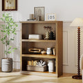 blini 3-Shelf Bookcase Wooden Bookshelves 33in Wide Floor Standing Display Storage Shelves Vintage Oak Bookcase for Home Office, Living Room, Bed Room