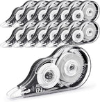 JEFURE 12 Pcs Correction Tape, 39.37 Ft White Wrong Out Tear-Resistant Bulk, Instant Corrections Easy to Use Applicator for School, Office, Note Taking, Journal (Tape Width 0.2 in，Clear)
