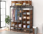 HOMIDEC Closet Organizers and Storage, 9 Cube Storage Organizer Cubes, Portable Closet Organizer Shelves for Clothes, Bedroom, Wardrobe, Kids Room, Bathroom, Brown