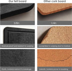 Lightomorrow Bulletin Board, 35 x 17 1/2 inches Felt Board - Decorative Pin Board, Cork Board Alternative for Wall, Foldable Self-Adhesive Vision Board Prayer Board with 20 Pushpins Black