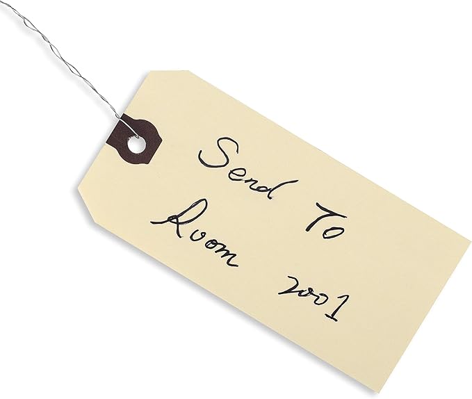 INNOVART Shipping Tags - Double Wired 4 3/4" x 2 3/8", Manila Wire Tags with Reinforced Eyelet, Case of 1000