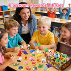 HINZER 100 Pack Animal Erasers for Kids Bulk Pull Apart 3D Puzzle Erasers Classroom Rewards and Prizes Class Treasure Box Kids Party Favors Back to School Supplies