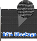 Black 6' x 12' Fence Privacy Screen Commercial Outdoor Backyard Shade Windscreen Mesh Fabric