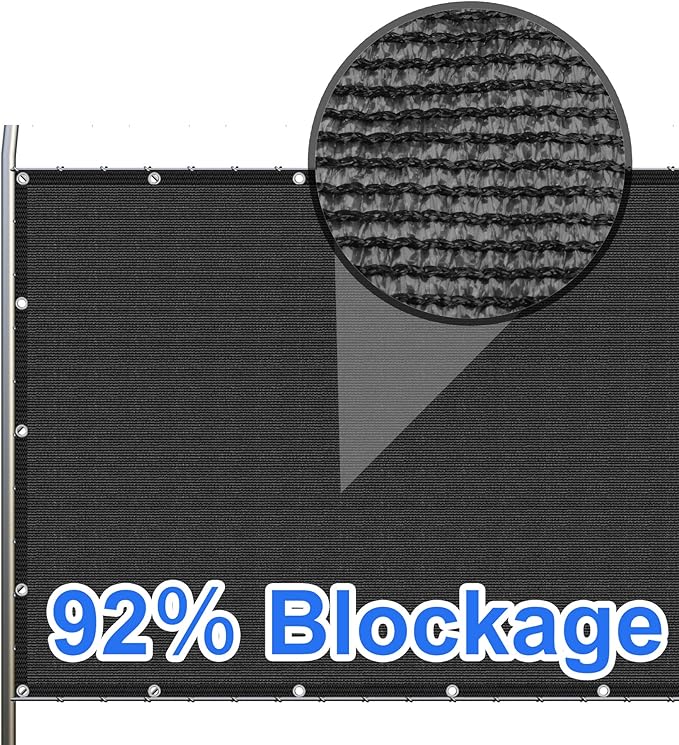 Black 6' x 26' Fence Privacy Screen Commercial Outdoor Backyard Shade Windscreen Mesh Fabric
