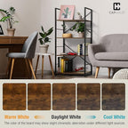 CAPHAUS 2 Tier Small Bookshelf, 24 Inch Width Free Standing Shelf, Bookcase Shelf Storage Organizer, Industrial Book Shelves for Home Office, Living Room, Rustic Oak Vintage Shelves & Metal Frame
