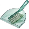 BSMstone Small Broom with Dustpan Combo Set Mini Broom and Brush Set Hand Sweeper for Cleaning Desk Office Kitchen Pet Nest (Transparent Green)