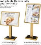 lesolar Display Menu Stand, 21x29 Inch Heavy Duty Aluminum Pedestal Sign Holder, Adjustable Floor Standing Sign Holder for Vertical and Horizontal View Display for Malls, Schools, Restaurants