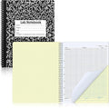 Affrolling 1 Pack Carbonless Lab Notebook Carbon Copy 8.5'' x 11'' 25 Sets of Pages 50 Pages Total Laboratory Engineering Chemistry Computation Notebook Science Grid Coil Binding(Black and White)