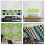 Amantech 12 Pack Acoustic Panels Self Adhesive Sound Proof Foam, High Density Sound Acoustic Panel, 12X12X0.4 Inch Square Panels in Home, Office, Reccording Room, Studio,and more(Fruit Green)