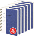 Spiral Notebook-5.75" x 8.125" College Ruled Journal with Inner Pockets and 160 Pages,PU Leather Cover Business Journal, Twin-Wire Binding Notebook Perfect for Office & Home School Supplies 6 pack Navy Blue