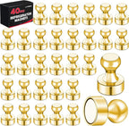 LOVIMAG Fridge Magnets 40Pcs Refrigerator Whiteboard Small Strong Magnet Classroom Kitchen Accessories Decorative Locker Set Decor Must Haves Office Calendar Refrigerador Magnetic Cute Crafts Gold