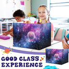 SATINIOR 24 Pcs Desk Dividers for Students, 12 Colors Testing Dividers Privacy Folders for Classroom Must Have Bulk, Study Panel for School Teacher Student Study Supplies(Galaxy Style)