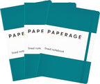 PAPERAGE Lined Journal Notebook, 3 Pack, (Turquoise), 160 Pages, Medium 5.6 in x 8 in - 100 GSM Thick Paper – Hardcover Journaling Notebook for Work, School & Note Taking