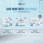 SONO Disinfecting Wipes - 60 Count (Pack of 3) + Sanitizer, Travel Size, Alcohol-Free, No Bleach, Medical-Grade, Multi-Surface Cleaning for School, Office, and On-The-Go