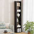 Jpiziso 6 Cube Storage Organizer Single Row, Cube Shelf with Heavy-Duty Thick Boards, 13.31" L x 9.37" W x 72.36" H, Smooth Easy-Clean Panels, Simple Assembly, for Living Room Bedroom Office, Black