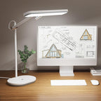 Newkana LED Desk Lamp with CRI 98, Advanced Eye-Caring Bright Desk Light for Crafting, Home Office & Kids Studying, Multi-Angle Adjustable, Dimmable Full Spectrum with Touch & Gesture Control