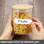 264 Pieces Removable Food Labels Stickers Waterproof Kitchen Labels for Food Storage, Home Organization with Marker Pen, 3 Sizes (Silver Side)