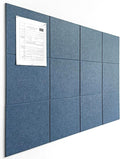 DECORITA Blue Felt Notice Board 47"x35" | Large Cork Bulletin Board Alternative for Office, Home & Classroom | Felt Wall Tiles (12-Pack) | Blue Classroom Decor Office Supplies | Ocean Blue