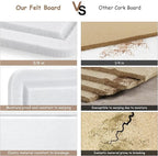 Large Bulletin Board, Foldable 60x36 Inches Cork Board Alternative, Large Felt Board Decorative Pin Board for Wall, Foldable Photo Board Self-Adhesive Vision Board with 36 Pushpins White
