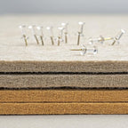 Large Bulletin Board - 72 x 48 Inches, Decorative Felt Pin Board for Wall - 6' x 4' Foldable Photo Display Board with Self-Adhesive Tape, Includes 20 Push Pins - Beige Brown
