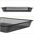 AZFUNN Office Metal Mesh Basket for Desk, Single Paper Tray Organizer, Turn in Trays Classroom, Flat Mail Letter Storage Basket for Office Home Drawers School, Black (1 Pack)