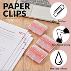 NEEWAY Colorful Paper Clips Assorted Sizes, Small and Large Paperclips, 210 Count, 3 Pack of 70 (Red)