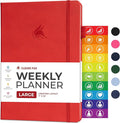 Clever Fox Planner Large – Undated Weekly & Monthly Planner for Productivity, Time Management & Goals – Organizer Journal – 7x10” (Red)