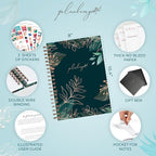 PLANBERRY Large Hourly Schedule Planner Premium – Undated Organizer for Productivity, Time Management & Budget, 8x10.4″ (Green Pastures)