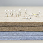 Lightomorrow Bulletin Board, 24 x 18 inches Felt Board Decorative Pin Board, Cork Board Alternative for Wall, Foldable Photo Board Self-Adhesive Vision Board with 20 Pushpins - Lavender Blue