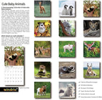 2026 Wall Calendar,Calendar 2026, November 2025 - December 2026, Wall Calendar Baby Animals, 12" x 24" Opened,Full Page Months Thick & Sturdy Paper for Calendar Organizing & Planning