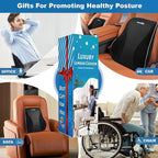 Lumbar Support Pillow for Office Chair Car, Gaming Chair Lower Back Pain Relief Memory Foam Cushion with Greeting Card,3D Mesh Cover Ergonomic Back Rest, Birthday Gift for Dad,Stocking Stuffers