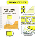 2 Pack of Visitor Badges Registry Log with Carbon Copy Protecting Privacy Pages Visitor Stickers 8.5x11 Inch Visitor Log Book School Church Business Pass Guest Book - 450 Badges 60 Memo Pages (2)