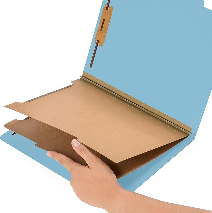 Blue Summit Supplies 30 Letter Size Light Blue Classification Folders, 2 Dividers, 2 Inch Tyvek Expansions, Durable 2, Letter Size, Light Blue Color, 30 Pack