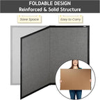 Gideal Large Bulletin Board 36 x 48, Cork Boards for Walls, Black Wood Framed Corkboards with Grey Fabric, Foldable Cork Board for Office, Home & School, Wall Mounted Notice Pin Display Board