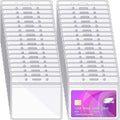Zonon 150 Pcs Horizontal Clear ID Badge Holders Plastic Card Name Tag Holders Badge Sleeves Horizontal Waterproof Transparent PVC Sleeve Cover Pouch for Office School Travel(4.53 x 3.94 Inch)