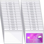 Zonon 150 Pcs Horizontal Clear ID Badge Holders Plastic Card Name Tag Holders Badge Sleeves Horizontal Waterproof Transparent PVC Sleeve Cover Pouch for Office School Travel(4.53 x 3.94 Inch)