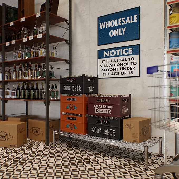 Regal Altair 18" Deep x 48" Wide x 8" Height Wire Shelving Kit | 1-Tier | NSF Commercial Storage Rack Unit