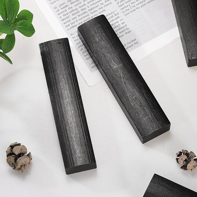 uxcell 1 Pair Calligraphy Paper Weights, 8.7" Wooden Paperweight Desk Accessory for Home Office Calligraphy Practice Drawing Writing, Gift for Writers Professionals, Black