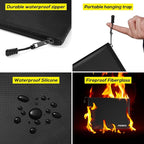 Fireproof Document Bag -2 Pack 13.4"x10" and 11"x6" Non-itchy Fireproof Money Bag, Waterproof Zipper holder for Valuables, Fire & Water Resistant Safe Pouch for File,Cash,Passport,Keys