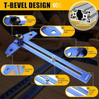 GRENPRO Woodworking Scriber Marking Line Ruler with Carpenter Pencil & Metal Ruler, Adjustable Aluminum Alloy Sliding T-Square Ruler, Measuring Angle Finder with Adjustment Scale,Drawing Aid Rule tool