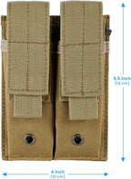 Tactical Single/Double Pistol Mag Pouch Outdoor Molle Open-Top Magazine Pouch for Glock M1911 92F