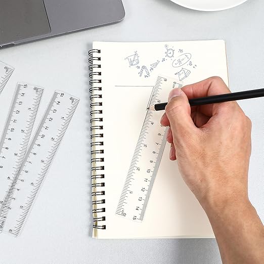 150 Pcs 6 Inch Ruler Clear Plastic Rulers Bulk for Classroom Flexible Small Straight Rulers with Inches and Centimeters Transparent Ruler First Day of School Gift for Students Back to School Office