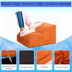 OpyTikar Foot Rest for Under Desk at Work.Multifunctional 3-Tier Foot Stool,with Washable Footrest.for Under Desk,Office Chair Gaming Chair & Sofa,Leg Elevation Pillow,Supports Posture (Orange)