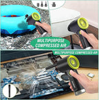 DOROBEEN Compressed Air Duster, Cordless Handheld Air Blower, Stepless Speed, 41000RPM, Portable Rechargeable Built-in Battery, Electric Air Duster for Computer Keyboard Electronics Cleaning